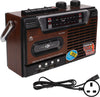 Retro Radio Cassette Player, AM/FM Radio Stereo Portable Cassette Player Boombox CasetteTape Player Recorder with Earphone Jack, Support Storage Card and USB