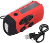 Emergency AM/FM/NOAA Weather Radio, Portable Solar Hand Crank Radio with Power Bank, 3 LED Flashlight for Household Emergency and Outdoor Survival (Red)