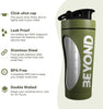 Insulated Metal Protein Shaker, Stainless Steel Supplement Bottle - BPA Free for Gym 735ml in Forest Green