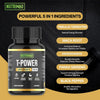 T-Power (Testo Supplement) | Ginseng, Maca, Tribulus Terrestris, Ashwagandha | 60 Capsules 1000mg High Strength | Gym Supplements for Men, Energy, Stamina Booster