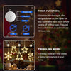 [Timer] 5Pcs Christmas Window Lights Decorations,Battery Powered Christmas Hanging Warm White Lighted Snowflake Tree Star Deer Bells Shaped LED Sucker for Xmas Tree Fireplace Indoor Decor