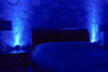 Plugin GU10 Spotlight Uplighter Wall Wash Light Plug Socket Lamp with Blue Narrow Beam Bulb