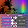 Corner Floor Lamp, 165cm Smart RGB LED Floor Lamp with App Remote Control, Music Sync, DIY Mode, Timer, 16 Million Colour Changing Standing Lamp, Dimmable Modern Mood Lighting for Living Room, Bedroom