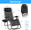 Zero Gravity Chair, Heavy Duty Textoline, Outdoor & Garden Sunloungers, Reclining & Folding Chair with Cup Cup And Phone Holder Plus Headrest Pillow