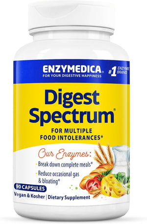 - Digest Spectrum (90 Capsules) | Food Intolerance Digestive Enzyme Supplement | Digestive Enzyme Blend for Food Intolerances, Nutrient Supplement, Gut Health Supplement, Vegan, Dairy Free