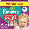 Baby Premium Protection Nappy Pants, Size 6 (15kg Plus) 132 Nappies, MONTHLY SAVING PACK, Nº1 Comfort and Protection Easy-on Pants