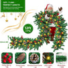 Christmas Garland with 100 LED Lights, 3.8M/12FT Prelit Artificial Christmas Garland Decorations with Pine Cones Red Berry, Greenery Xmas Garland for Indoor Home Stairs Mantle Fireplace Decor