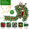 Christmas Garland with 100 LED Lights, 3.8M/12FT Prelit Artificial Christmas Garland Decorations with Pine Cones Red Berry, Greenery Xmas Garland for Indoor Home Stairs Mantle Fireplace Decor