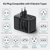 Universal Travel Adapter,70W GaN Travel Plug Adapter with UK/EU/AU/US Plugs, 3USB-C PD & 2USB-A QC International Adapter Charger, Adapter Plug for Laptops Tablets Phones Vision Pro 1-World