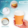 ® - Takeaway Coffee Cups with Lids [50 Cups - 8oz] Takeaway Cups for Hot Liquids