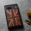 Wood Case for Pixel 7 Case [Natural Wood & Black Soft TPU] Shockproof Protective Cover Unique & Classy Wooden Case Compatible with Google Pixel 7 Case (British flag-Rosy)