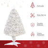 2.5FT Prelit Artificial Tabletop Christmas Tree with Fibre Optics Holiday Home Xmas Decoration for Table and Desk, White