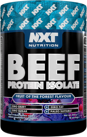 NXT Beef Protein Isolate 540g - High Protein Powder in Natural Amino Acids - Paleo, Keto Friendly - Dairy and Gluten Free | 540g (Fruits of The Forest)