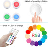 Under Cabinet Lights RGB Wireless Lights LED Closet Lights Night 3000K Dimmable 6pc  13 Colors Changing Remote Control Brightness Adjustable Timer Battery Powered Light Kitchen Wardrobe Cupboard