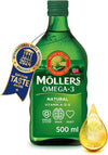 Moller’s ® | Omega 3 Cod Liver Oil | Omega-3 Dietary Supplements with EPA, DHA, Vitamin A, D and E | Superior Taste Award | Pure & Natural cod Liver Oil | 166 Year Old Brand | Neutral | 500 ml