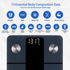 Smart Bathroom Scales for Body Weight, Weighing Scales Professional Factory SINCE 2001, App Sync 13 Body Composition including BMI, Body Fat and Muscle, 28st/400lb/180kg, Black