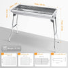 Barbecue Grill, Stainless Steel BBQ, Large Folding Portable BBQ Grill, Charcoal Grill for Outdoor Cooking Camping Hiking Picnics