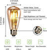 LED Edison Bulb, Vintage Light Bulb,4W E27 2700K ST64 LED Bulbs, Led Filament Bulbs, Antique Style Retro Amber Glass Screw Lamp 220V (2 Packs)