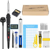 80W Soldering Iron Kit Upgraded ON/OFF Switch+LCD Visible Welding Tools with Adjustable Temp 180-480°C, Soldering Iron Stand, 28 in 1 Kits for Welding/Soldering/Desoldering/Repair/DIY