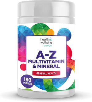 A-Z Multivitamin and Minerals 180 Tablets, Vitamins for Men's and Women's, 23 High Strength Vitamins and Minerals Including Iron, Zinc Vitamin C and More (180)