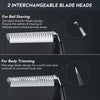 Body Hair Trimmer Men, Pubic Hair Trimmer for Men with 2 Ceramic Blade Heads, Ball Shaver for Private Parts with LED Light & Display, Ball Trimmer Body Groomer Men IPX7 Waterproof for Wet/Dry Use