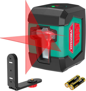 HYCHIKA Laser Level, Laser Levels Self Leveling with Double Laser Module, Laser Spirit Level with 2 Lines Horizontal/Vertical, Flexible Magnetic Base, 2 x AA Batteries Included