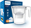 Water Filter Jug +4 Micro X-Clean Replacement Filter Cartridges, Fast flow, White, 2.6 litres, Electronic timer