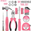 24pc Pink Tool Kit for Women - Small DIY Household Mini Tool Set of Starter Basic Ladies DIY Tools for Home & Office - Tool Box with Hand Tools Included