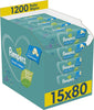 Fresh Clean Baby Wipes 15 Packs of 80 = 1200 Baby Wet Wipes, Baby Scent, Also Great For Hands And Face