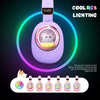 Kids Bluetooth Headphones for Girls, 3D Cat Headphones with LED Light, 2 in 1 Wired/Wireless Childrens Headphones with Mic, Portable Over-ear Headphone for iPad/Kindle/Tablet, with Gift Box