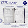 2025 Diary A4 Day A Page - Blue | Hardback Cover | Daily Planner with Hourly Slots | Comprehensive Information and Note Sections