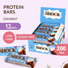 Protein Bar 12pcs no added sugar, low carb (3.5g), rich in fibre, low calories, 12pcs fitness chocolate protein bar, no flour and palm oil, 12x50g coconut flavor