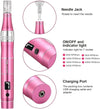 Dermapen M1 Upgraded Electric Wireless Beauty Pen LCD Screen with 12 Replacement Cartridges (Pink)