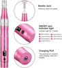 Dermapen M1 Upgraded Electric Wireless Beauty Pen LCD Screen with 12 Replacement Cartridges (Pink)