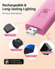 Book Reading Light, Amber Clip On LED with 2 Adjustable Brightness for Eye Protection, Rechargeable USB, Christmas Gifts for Bookworms, Kids(Pink)