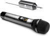 Wireless Microphone, UHF Metal Cordless Handheld Mic System with Rechargeable Receiver, 1/4” Output for Amplifier, PA System, Singing Karaoke Machine, 200ft (TW620), Grey