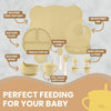 Baby Weaning Set – Includes Toddler Water Bottle, Cups, Baby Bowls, Spoon, Fork, Baby Plate Set & More - Baby Feeding Set & Baby Gifts & Present - 10 Pieces (Cream)