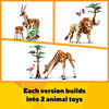 Creator 3in1 Wild Safari Animals, Giraffe Toy to Gazelle Figures to Lion Model, Set for Kids, Girls & Boys Aged 9 Plus, Includes Flamingo and Butterfly, Nature Gifts for Imaginative Play 31150