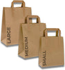 Small Brown Paper Bags with Handles - 250 Pack, 7x9x3.5" (22x18x3.5cm) - Kraft Food Takeaway Bags, Recyclable & Biodegradable, Strong Lunch Bag, Sandwiches - Small - (7x9x3.5") 250 pack