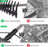 5.4FT Bow Rake Heavy Duty Garden Rake with Stainless Steel Handle, 17 Steel Tines Metal Head Rake Tool for Loosening Soil Gathering Leaf Leveling Lawn Farming Land Management Yarn Thatch Rake