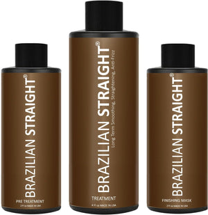 Formaldehyde-Free  Keratin Hair Straightening Treatment Prof Results Keratin Proteins Argan Amino Acids Smooth Natural Beauty Shine Lasts for months all Types & Colors (3PC FF SET)