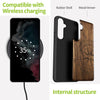 Wood Case for Galaxy S24 Case 2024 [Natural Wood & Black Soft TPU] Shockproof Protective Cover Unique Wooden Case Compatible with Samsung S24 Case (Incomplete Compass-Walnut)