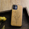 Magnetic Wood Case for iPhone 12 Case [Hard Real Wood & Soft TPU] Shockproof Hybrid Protective Cover Unique & Classy Wooden Case Compatible with MagSafe (Viking Compass Vegvisir-Cherry)