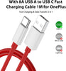 for OnePlus SUPERVOOC 100W Power Adapter for OnePlus 12/12R/11/Nord 4/3, USB Plug Charger Type-A Wall Charger Fast Charger w/ 1m USB C Cable for OnePlus Nord CE 4 3 Lite 10 9 8 7 for Oppo A78