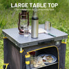 Compact Camping Storage, Pop Up Folding Camping Kitchen Unit, Camping Furniture Camping Cupboards Cabinet Outdoor 3 Shelf Aluminum Frame Portable for Garden Party Picnic, Supports 30kg