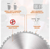 R255TCT-28T - 255 mm Multi Material Mitre Saw Blade (AKA Wood Blade, Metal Cutting Blade, TCT Saw Blade) - Carbide Tipped Blade Cuts Wood, Metal and Plastic