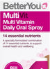 MultiVit Daily Oral Spray, Pill-free Multi Vitamin Supplement, 14 Essential Nutrients to Support Health and Wellbeing , 1-month Supply, Natural Blackcurrent and Plum Flavour