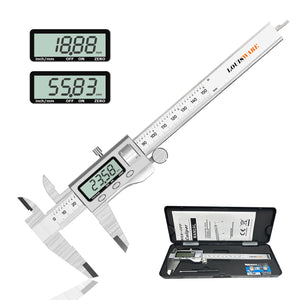 Electronic Digital Vernier Caliper - 150mm Stainless Steel Professional Metal Digital Caliper With Easy to Read Lcd Vernier Gauge, Inch/Metric Conversion