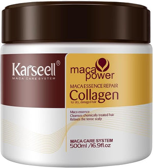 Collagen Hair Mask Maca Power Deep Repair Conditioning Argan Oil Collagen Hair Mask Essence for Dry Damaged Hair All Hair Types 16.90 oz 500ml