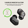 SoundForm True Wireless Earbud Headphones (Bluetooth Earphones for iPhone, Samsung, Google, Touch Control, Portable Charging Case, 24 Hours Playtime, Noise Isolation, Sweatproof) - Black